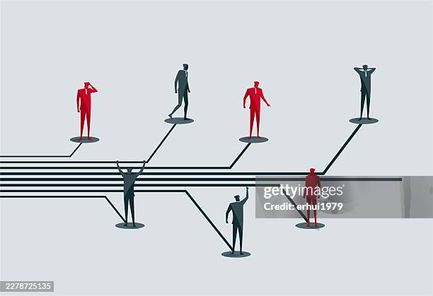 organizational structure and workflow - org chart stock illustrations
