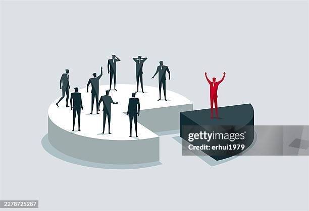 market share and corporate leadership - surrounded by data stock illustrations