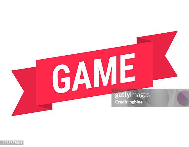 game - red banner on white background - tag game stock illustrations