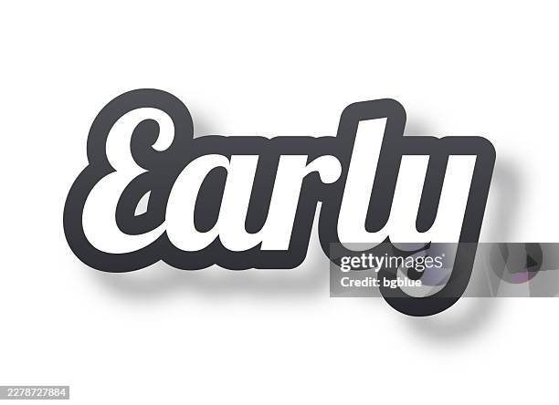 early - 3d text with shadow on white background - early puberty stock illustrations