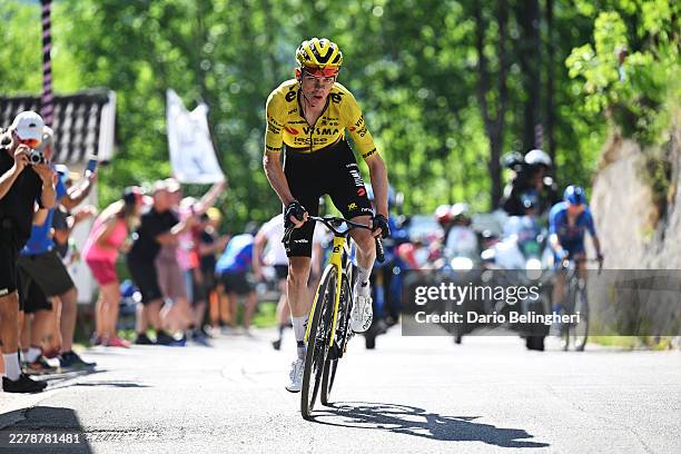 Sepp Kuss of United States and Team Visma | Lease a Bike attacks in the breakaway during the 109th Giro d'Italia 2026, Stage 19 a 151km stage from...