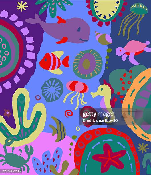sealife background - jellyfish pattern stock illustrations