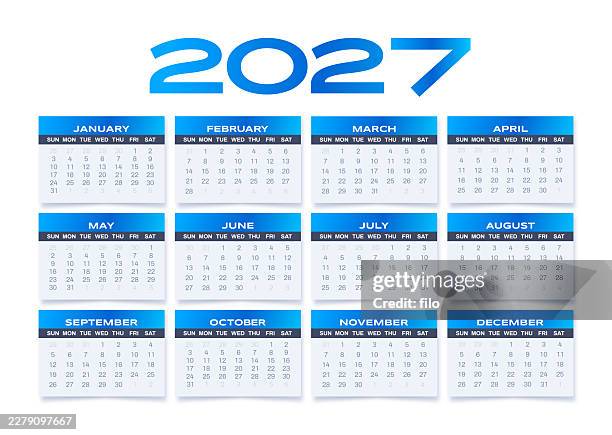 modern 2027 simple calendar planner schedule design - time management background stock illustrations