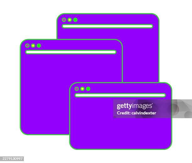 retro style neon colored web browser - vintage computer server stock illustrations