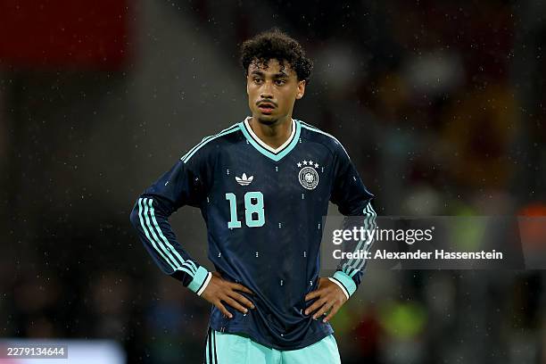Nathaniel Brown of Germany looks on during the international friendly match between Germany and Finland at MEWA Arena on May 31, 2026 in Mainz,...