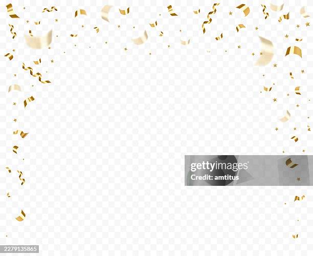glitter fall - confetti falling transparent background stock illustrations