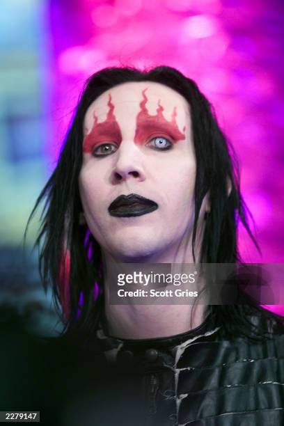 Marilyn Manson at the MTV studios in New York during an episode of TRL during 'Spankin New Music Week'. 11/15/00 Photo: Scott Gries/ImageDirect