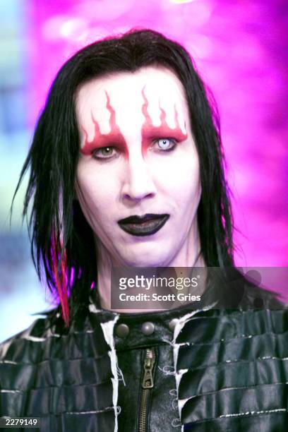 Marilyn Manson at the MTV studios in New York during an episode of TRL during 'Spankin New Music Week'. 11/15/00 Photo: Scott Gries/ImageDirect