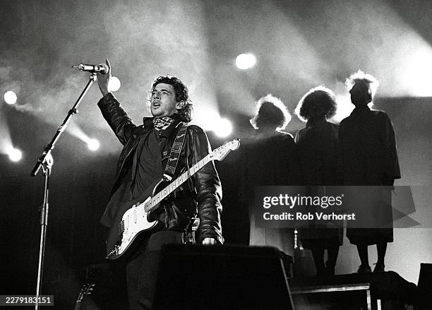 Patrick Bruel performs live on stage at Ahoy', Rotterdam, Netherlands, 28 November 1992.