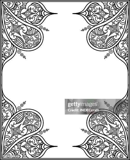 henna frame with copy space - bandana pattern stock illustrations