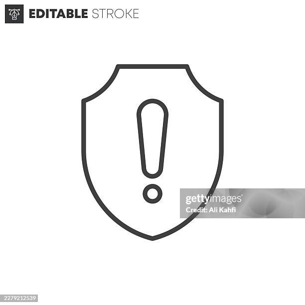 security warning thin line icons collection. editable stroke. vector illustration. - contribution deadline stock illustrations