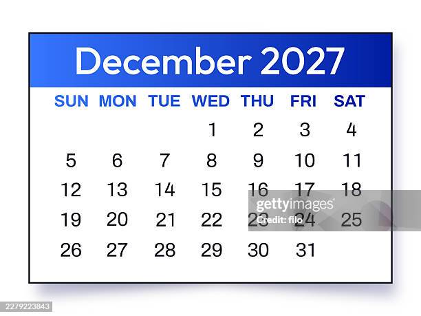 december 2027 simple modern gradient calendar planner schedule - weekday planner stock illustrations