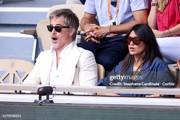 Chris Pine and Keana Sky Wenger attend Day Nine of the 2026 French Open on June 01, 2026 in Paris, France.