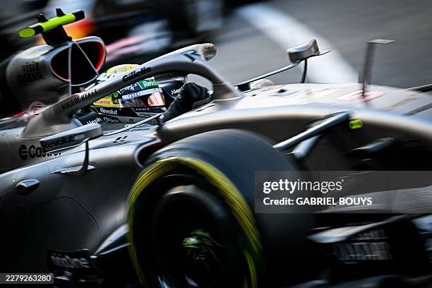 Audi's Brazilian driver Gabriel Bortoleto takes part in the second practice session at the Monaco street circuit in Monaco, ahead of the Monaco...