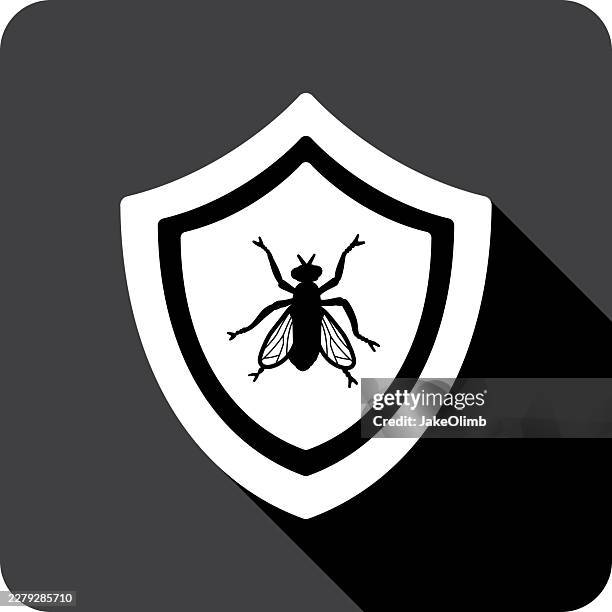 shield fly icon silhouette 1 - exterminator stock illustrations