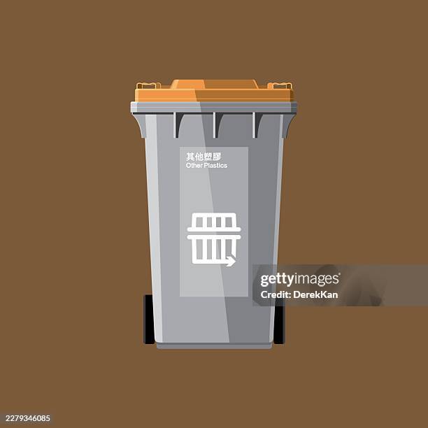 hong kong style - china plastic garbage stock illustrations