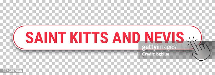 Saint Kitts and Nevis - 3D click web button with hand cursor on blank background Saint Kitts and Nevis - 3D click web button with hand cursor on blank background