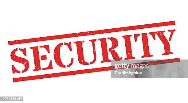 security - red rubber stamp on blank background - security guard white background stock illustrations