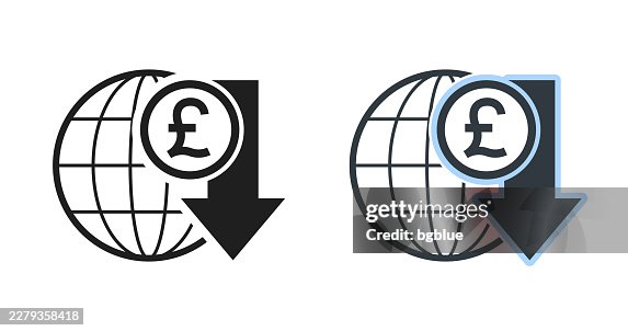 Pound rate decrease. Icons for design - Editable icon Pound rate decrease. Icons for design - Editable icon