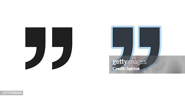 quotation marks symbol. icons for design - editable icon - quotation mark vector stock illustrations