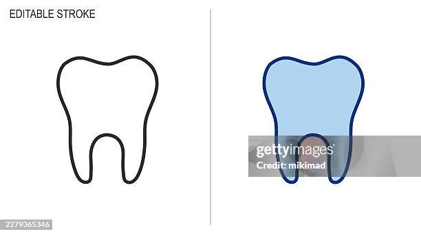 tooth icon set. editable stroke. vector, eps10 - toothpaste isolated stock illustrations