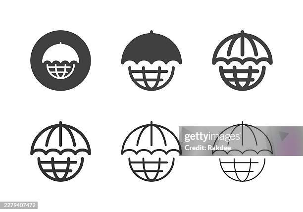 global protection icons - multi series - insulation stock illustrations