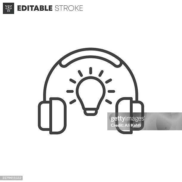 audio learning thin line icons collection. editable stroke. vector illustration. - it apprentice stock illustrations