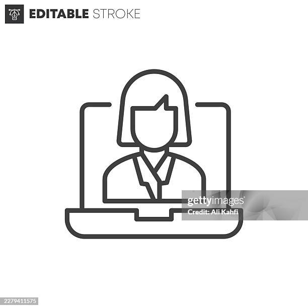 online instructor thin line icons collection. editable stroke. vector illustration. - it apprentice stock illustrations