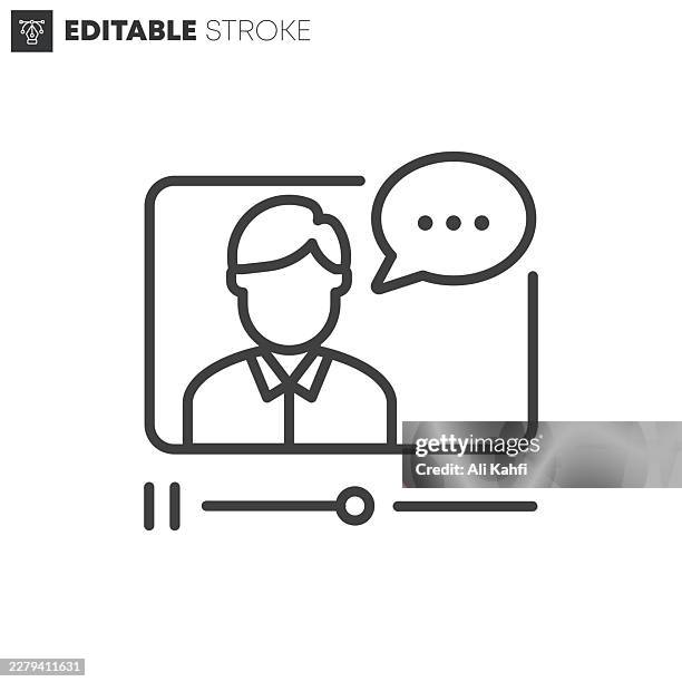 video tutorial thin line icons collection. editable stroke. vector illustration. - female apprentice stock illustrations