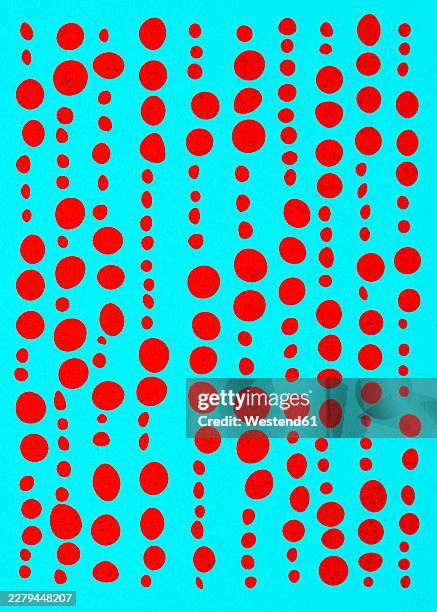 abstract pattern of red vertical dotted lines on cyan background - multiple paths stock illustrations
