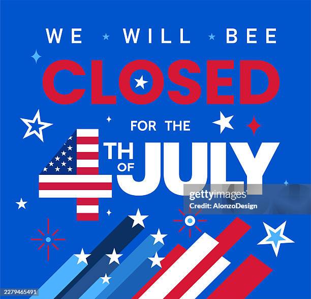 4th july closed 8 b - washington dc summer stock illustrations