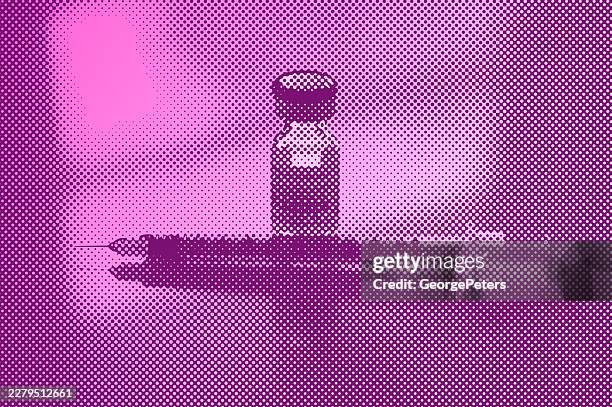 glp-1 single dose vial and syringe - subcutaneous injection stock illustrations