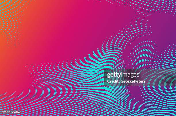 warped, flowing halftone pattern background. innovation and artificial intelligence - green artificial intelligence background eps stock illustrations