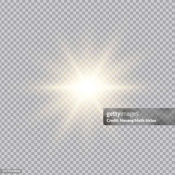 orange sunlight or flare light effect with transparent background - led light stock illustrations