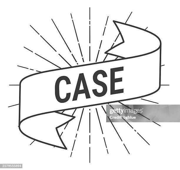 case - banner with sunbursts on white background - old briefcase stock illustrations