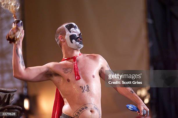 Shaggy of The Insane Clown Posse performs on the west stage Friday at Woodstock '99 in Rome, New York at Griffiss AFB Park for the 30th Anniversary...