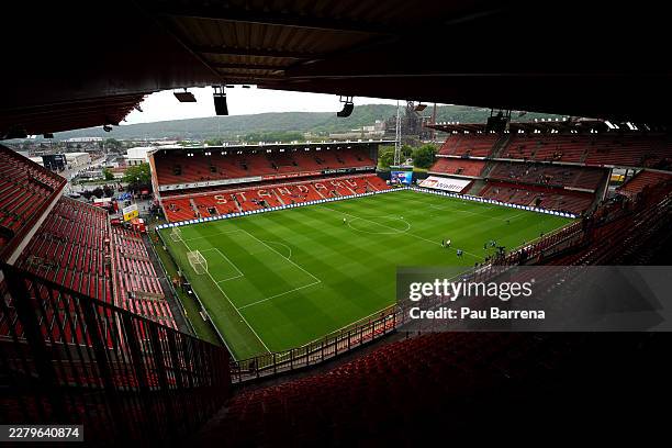 General view inside the stadium prior to the international friendly match between Denmark and DR Congo at Stade Maurice Dufrasne on June 03, 2026 in...