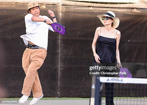 Pax Thien Jolie-Pitt and Angelina Jolie at Support+Feed Pickleball Invitational and Game Night, Los Angeles held at PIKL LA on June 06, 2026 in Los...
