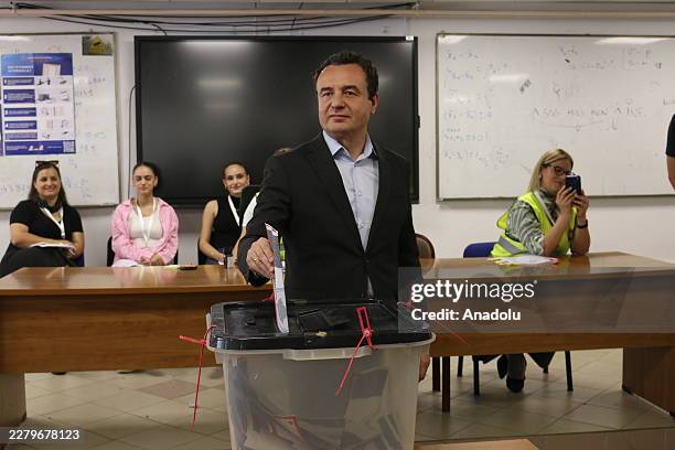 Kosovoâs current Prime Minister Albin Kurti casts his vote during the snap general election in Pristina, Kosovo, on June 7, 2026.