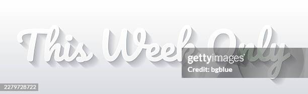 this week only - flat design with paper cut effect on blank background - weekday stock illustrations