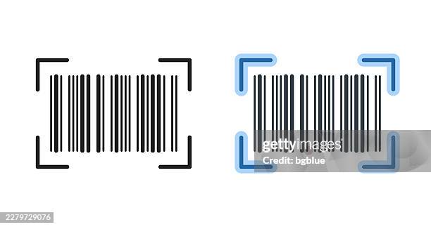 barcode scan. icons for design - editable stroke icon - consumer reading label stock illustrations