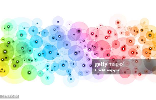 colorful rainbow abstract social network background - social media marketing stock illustrations
