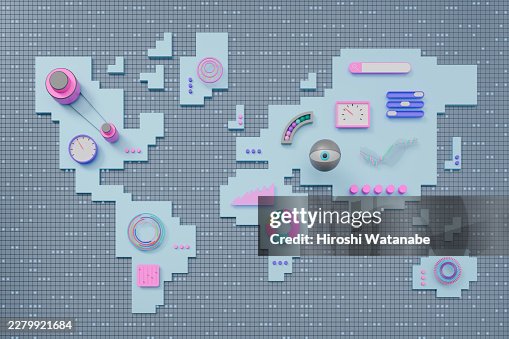AI visualization on a World Map, digitally generated images. AI visualization on a World Map, digitally generated images.