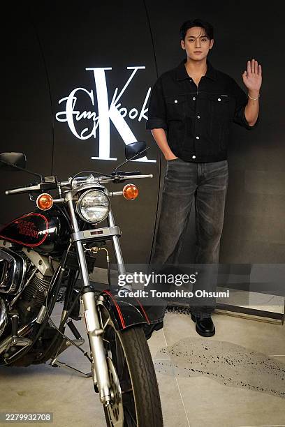 Mingyu attends the celebration of the Jung Kook and Calvin Klein partnership at the Harajuku Flagship store on June 04, 2026 in Tokyo, Japan.