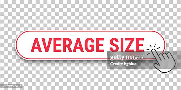 average size - 3d click web button with hand cursor on blank background - average stock illustrations