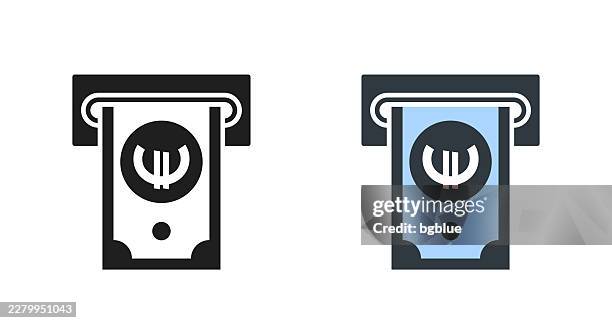 euro withdrawal. icons for design - editable icon - automatic payment icon stock illustrations