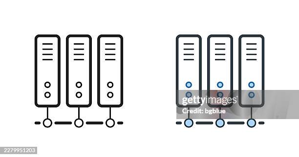 computer server. icons for design - editable stroke icon - network server rack stock illustrations