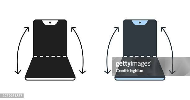foldable smartphone. icons for design - editable icon - foldable stock illustrations