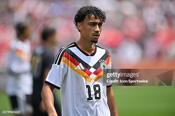 Germany defender Nathaniel Brown in action during a friendly match between the United States and Germany on June 6 at Soldier Field in Chicago, IL.