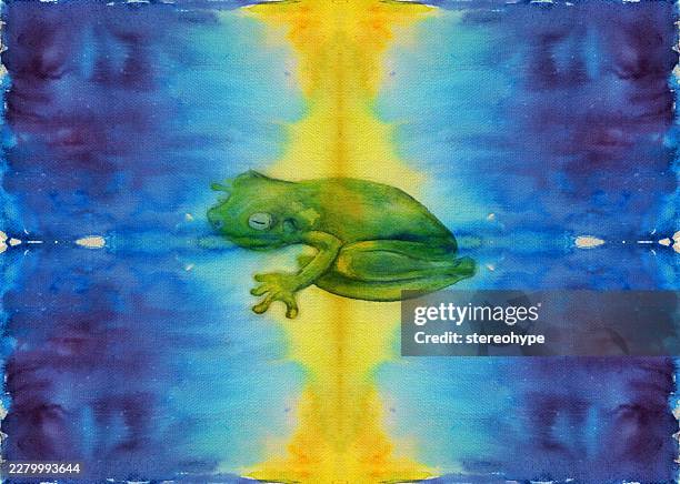 rainforest frog - coral spawning stock illustrations